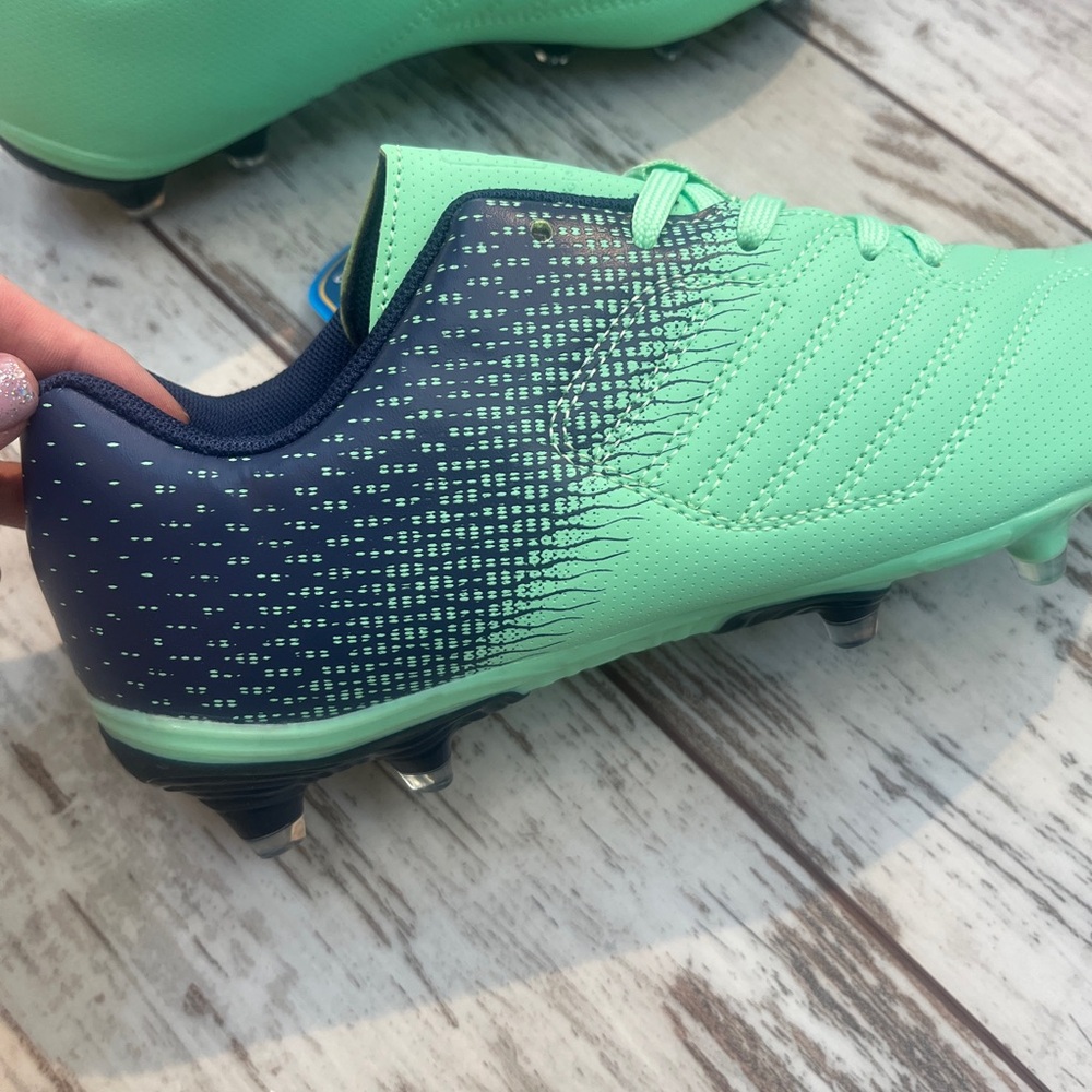 Brooman Kids Soccer Cleats Green & Navy Size 5 - Picture 15 of 16